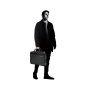 SQUADRA - Borsa Business 2 Manici 1 Comparto Pelle e Nylon-Nero