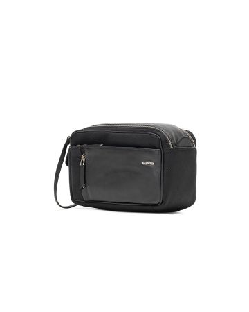 SQUADRA - Necessaire Uomo Pelle e Nylon - Nero
