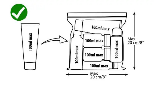 liquidi permessi aereo