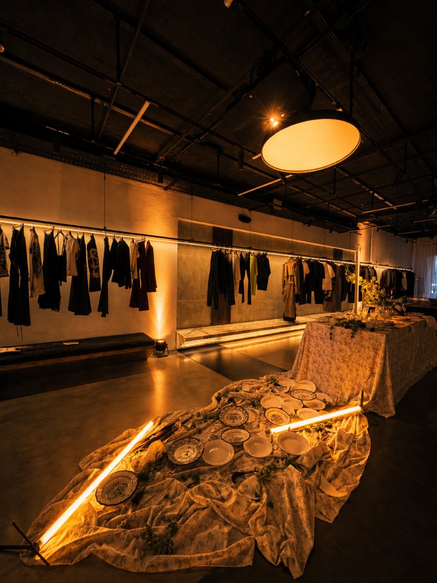 Foto dell&rsquo;installazione fuori salone &ldquo;Living as a Rock Star&rdquo; - flagship store - Milano Brera